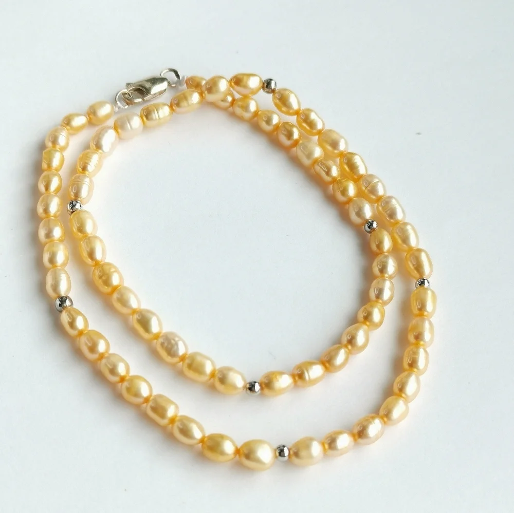 Peach Freshwater pearl necklace 🆕 - Picture 4 of 7
